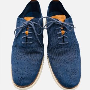 Cole Haan Zerogrand Knit Wing Tipped Oxford Men’s Shoes Size 10.5 Blue